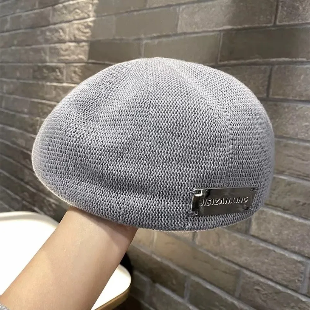 Mesh Structured Women's Berets Hat Fashion Accessory Collection Breathable Plain Cap Versatile Face-Slimming French Artist Hat