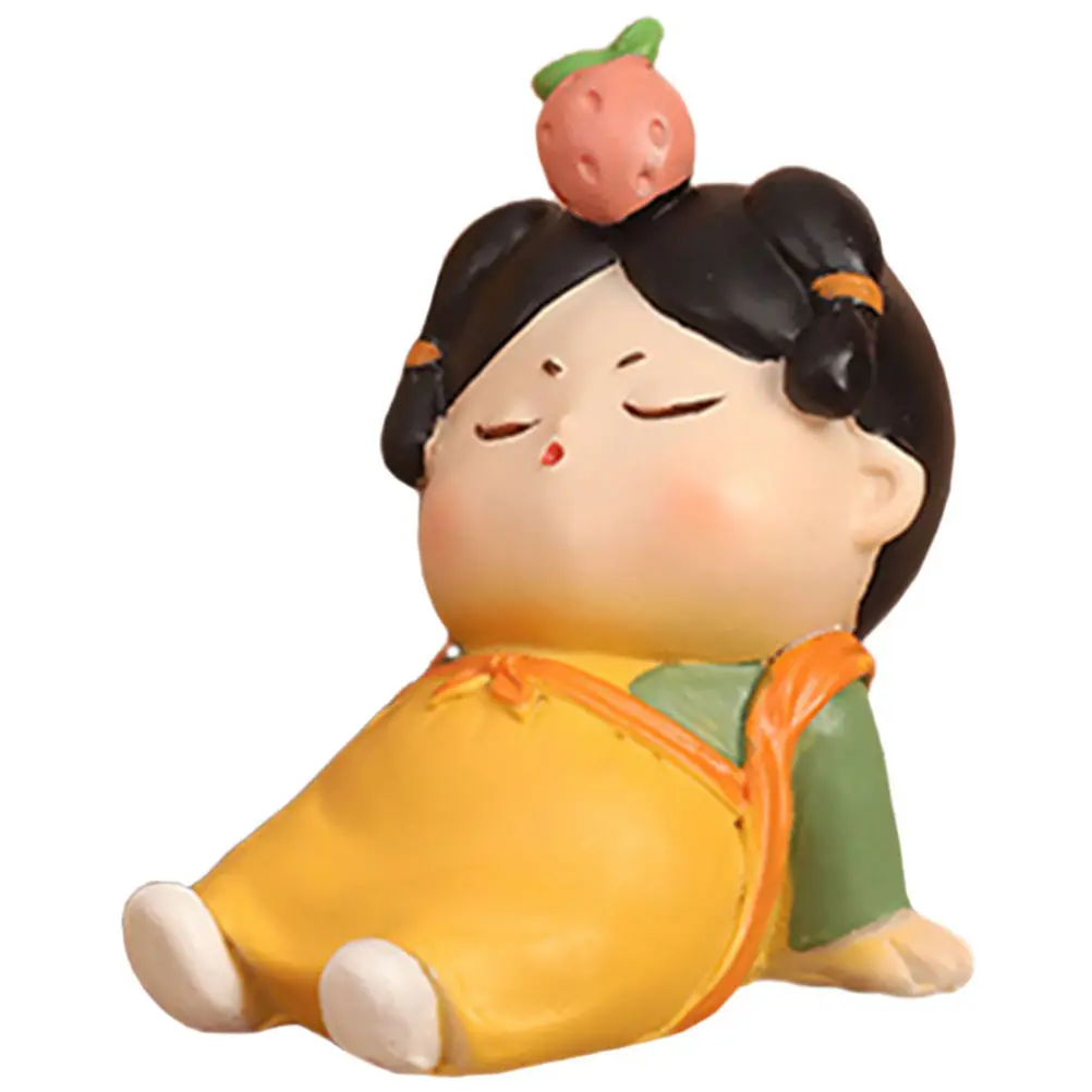 

Creative Chinese Style Suit Lady Desktop Statue Decor Resin Craft Adorable Cartoon Figure Home Office Gift Option