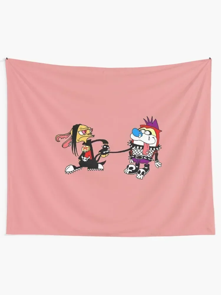 The Ren and Stimpy Rock Tapestry Bedroom Decor Aesthetic Decoration For Bedroom Wall Hanging Wall Decoration For Rooms Tapestry