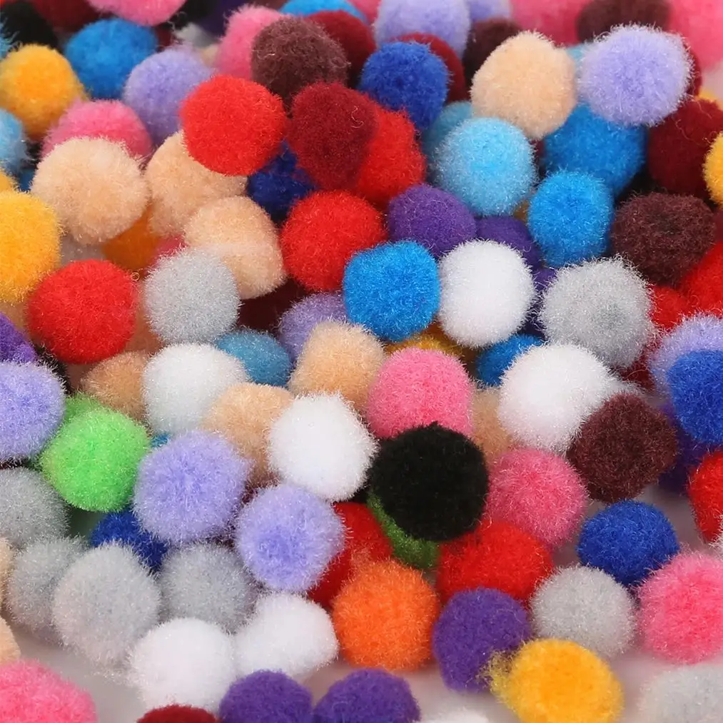 Durável Multicolor Pom Poms, Adicionar Toque de Diversão, Projetos, Ampla Gama de Usos, Artesanato, Aleatório, 10mm, 300PCs