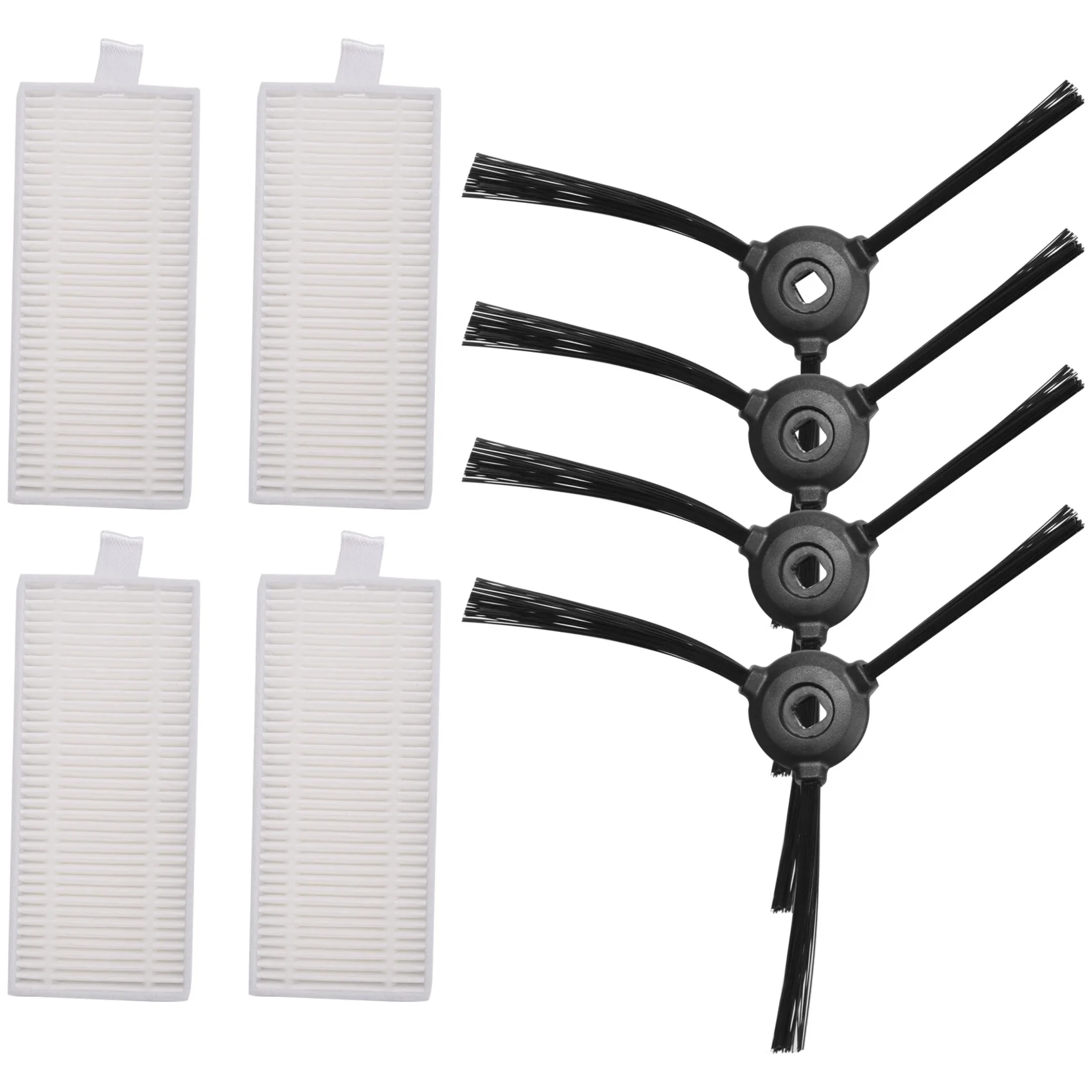 Escovas laterais para peças de reposição m520/m501, 4 filtros hepa laváveis + 4 escovas laterais kit de acessórios para aspiradores de pó robôs