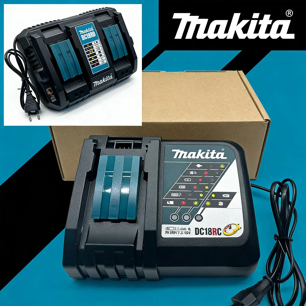 

Double-Port Fast Charger for Makita 18V 14.4V, Original Multi-Port Charger Dock with Lithium Battery Compatibility