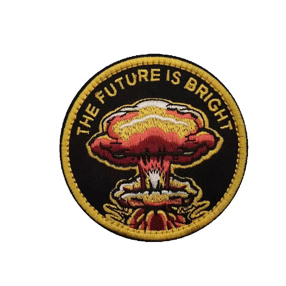 

The Future Is Bright Nuclear Explosion Embroidered Patch, Mushroom Cloud Tactical Morale Badge, Hook and Loop, for Backpack