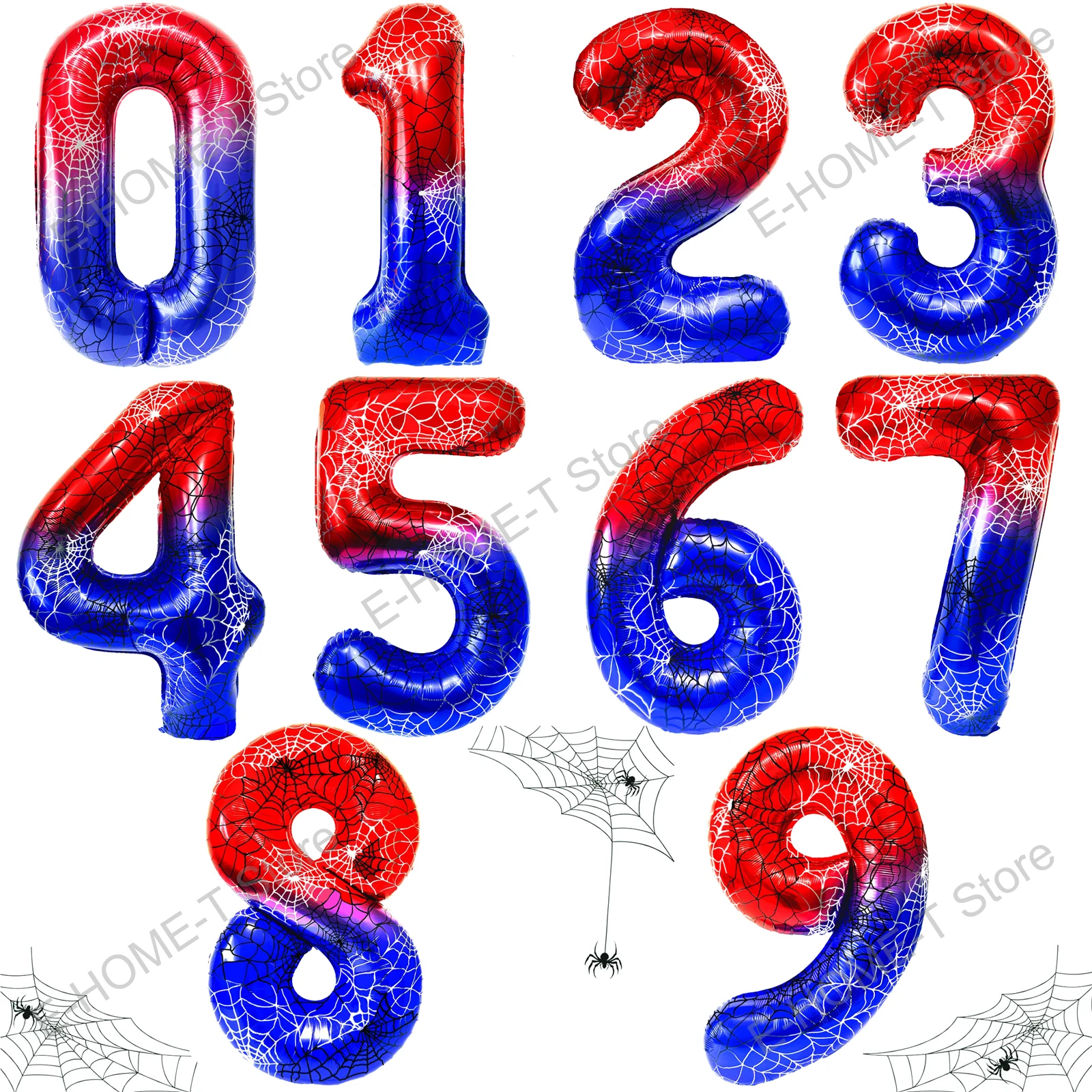 40 بوصة العنكبوت موضوع رقم 0-9 احباط بالون كبير مايلر للطفل الصبي فيلم عاشق حفلة عيد ميلاد الذكرى لوازم الديكور #1