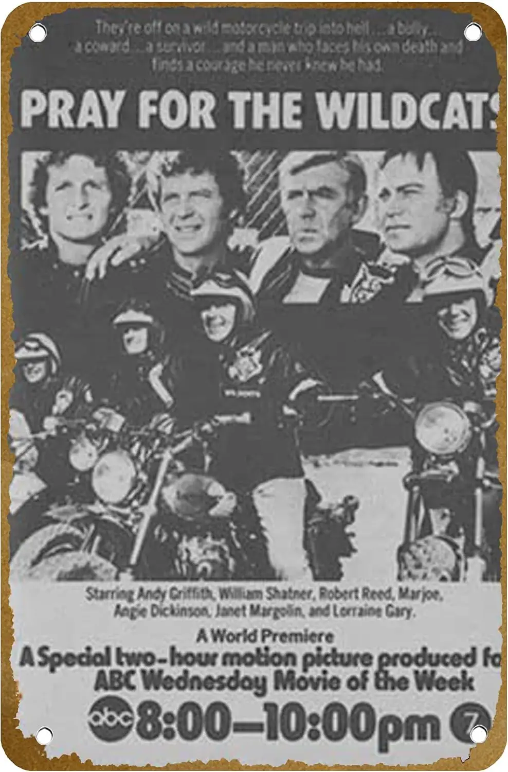 Pray for the Wildcats movie posters (1974) Poster Vintage Metal Tin sign Logo Family Club Bar Cafe Bedroom Art Wall Decoration G