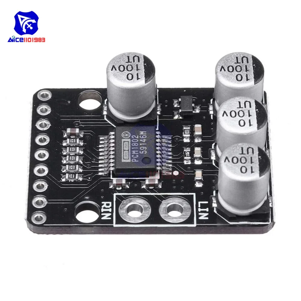 diymore PCM1802 SNR Stereo ADC Sensor Module 24Bit Delta-Sigma Stereo A/D Converter PCM AV Amplifier Player Receiver Board