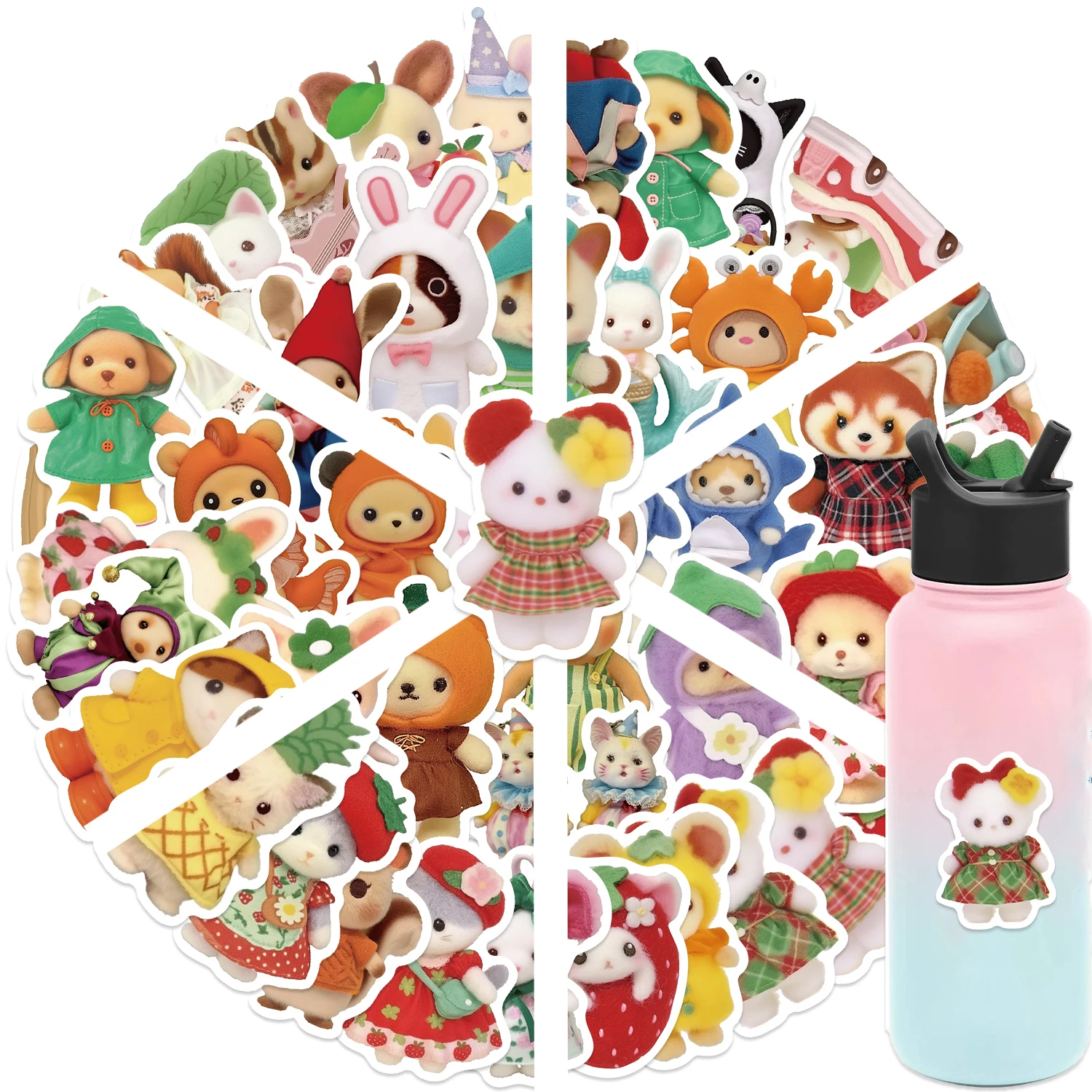 60PCS Obst Lebewesen Tier Aufkleber Wasserdichte Vinyl Aufkleber DIY Laptops Wasser Flaschen Handys Dekorative Aufkleber Spielzeug