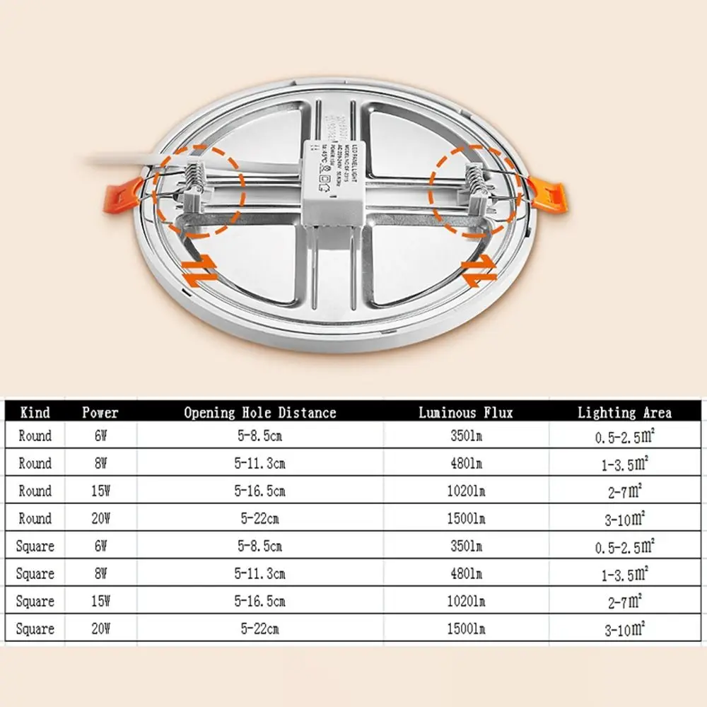 for Home Decoration High brightness Fixtures Concealed Surface Mounted Downlight LED Lamp Circular Panel Light Ceiling Light