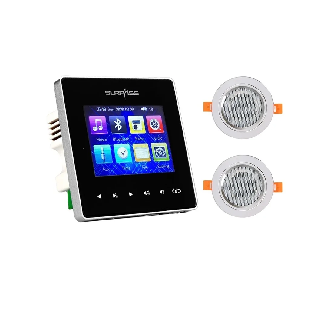 

New Home Bluetooth Amplifier Background Music System In Wall Amp Ceiling Speaker Mini Touch Key Audio Panel Bathroom PA System