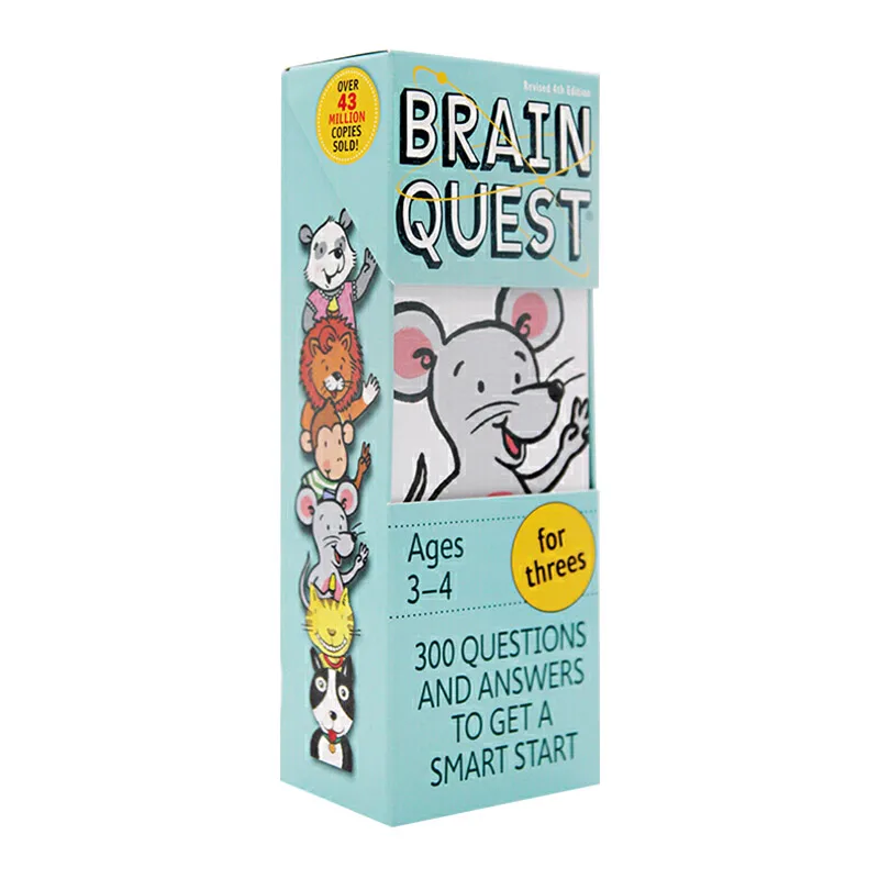 

Brain Quest, for Threes Ages, Children's books aged 2 3 4 5 Q&A learning Trivia Cards English book 9780761166634