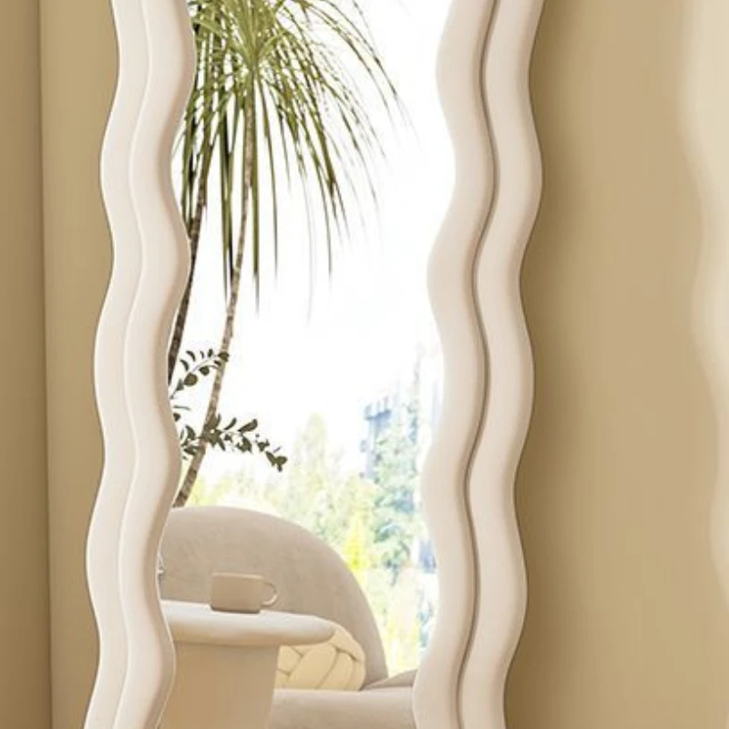 

Full body floor standing mirror, bedroom dressing mirror, internet celebrity, three-dimensional irregular wave mirror