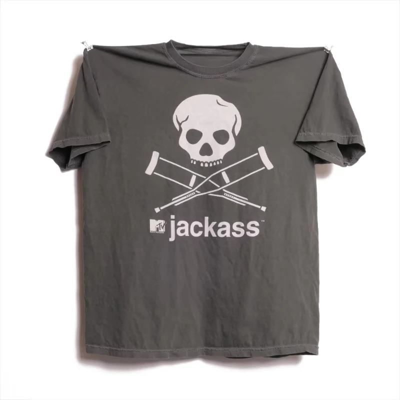 Camiseta de la programación musical de TV, Bam Margera, promoción de la película CKY, camiseta con calavera americana, Jackass, Johnny Knoxville, camiseta de la programación de TV