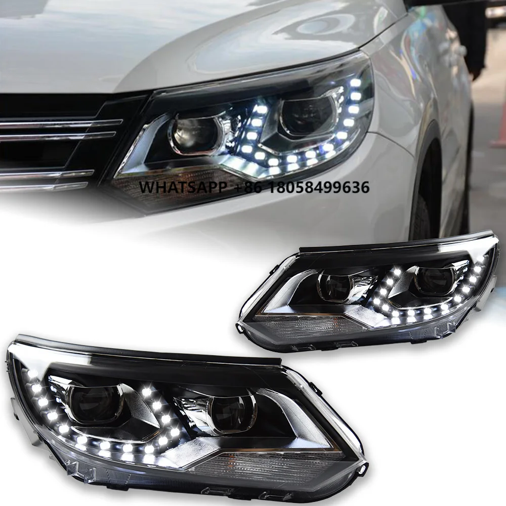 

Автомобильные фары для VW Tiguan, линзы проектора, биксеноновые фары 2013-2016, светодиодные фары D2h Hid Drl, автомобильный аксессуар