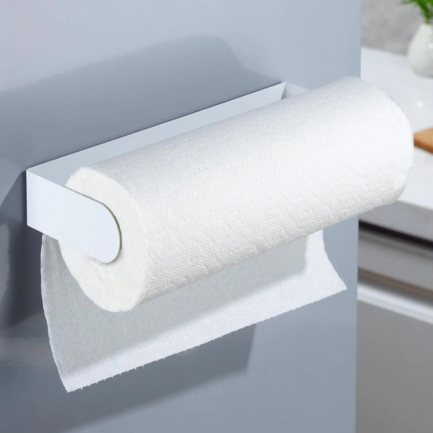 

Strong Magnetic Paper Towel Holder for Refrigerator, RV, Garage, BBQ - Space-Saving, No Installation