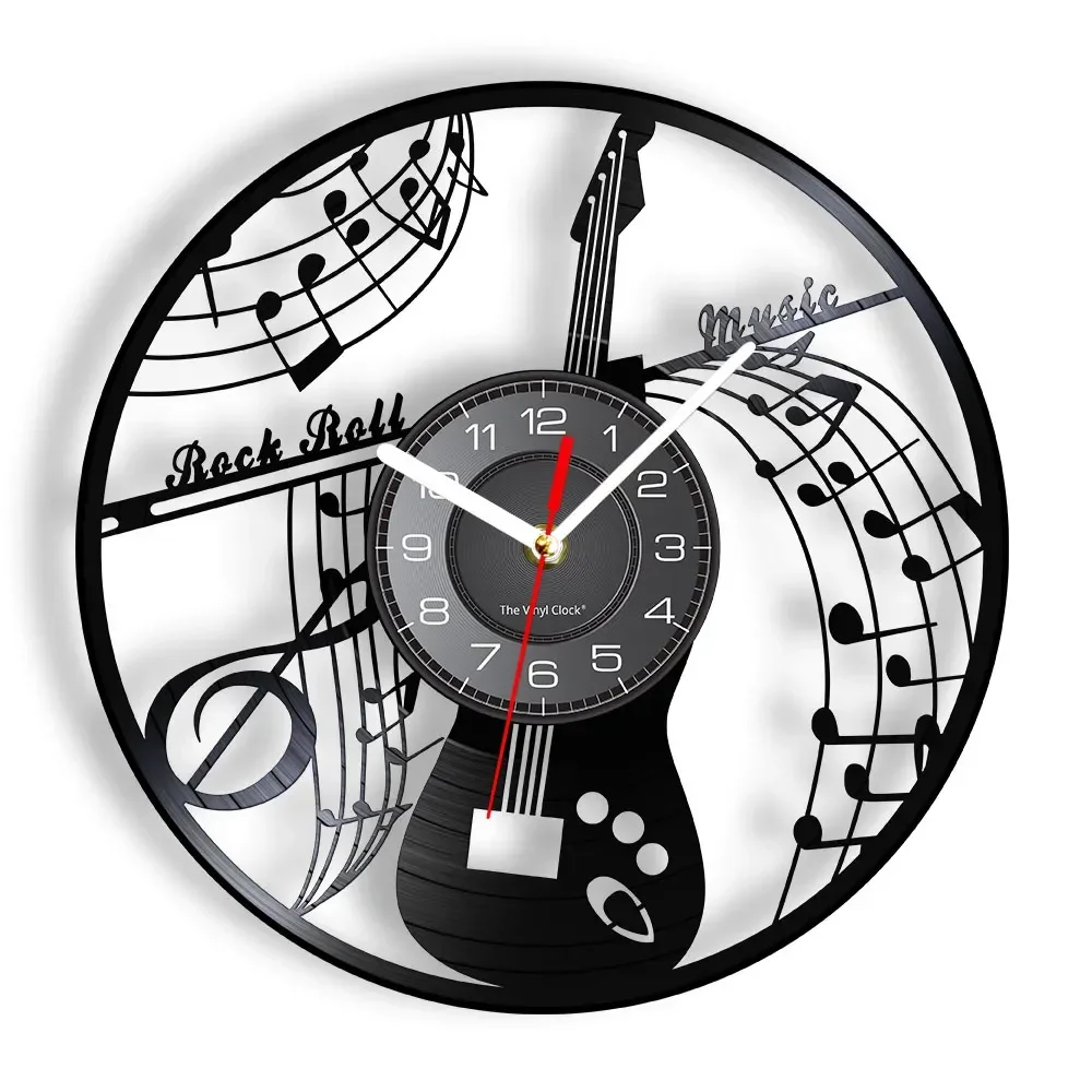 

Violin Music Vinyl Record Wall Clock Studio Decor Musical Notes Wall Watch Retro Longplay Album Art Clock for Violinist Gift