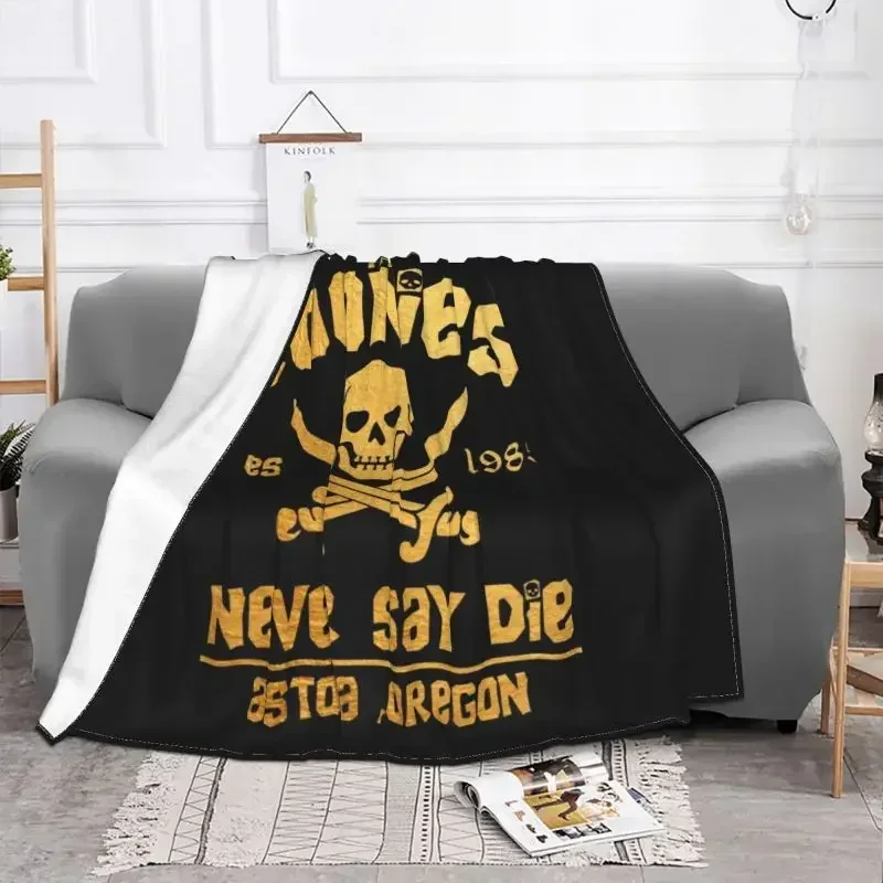 The Goonies Never Say Die Blankets Warm Flannel Gothic Pirate Skull Throw Blanket for Bedroom Office Bedspreads