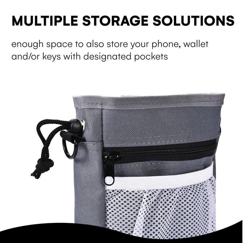 Borsa per dolcetti per cani, buste per dolcetti per addestramento di animali domestici - Kit multiuso per addestramento cani 3 in 1, grigio durevole