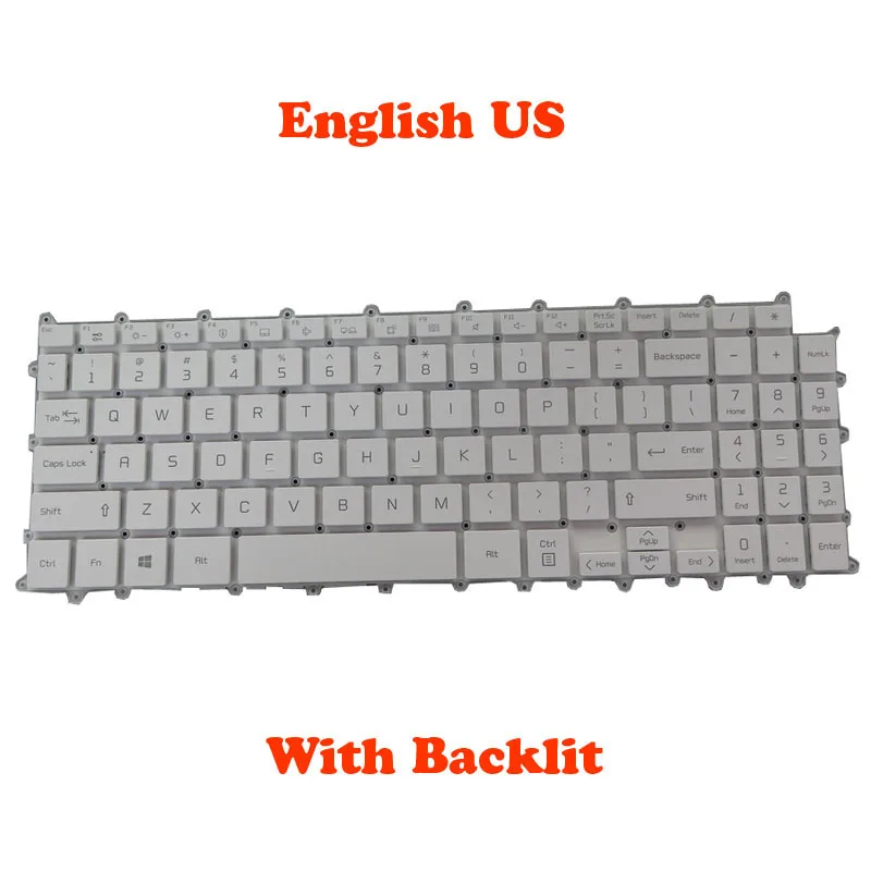 Laptop With Backlit Keyboard For LG 15Z90Q 15Z90Q-P 15Z90Q-G 15Z90Q-H 16Z90Q 16Z90Q-K 16Z90Q-G United States US White New