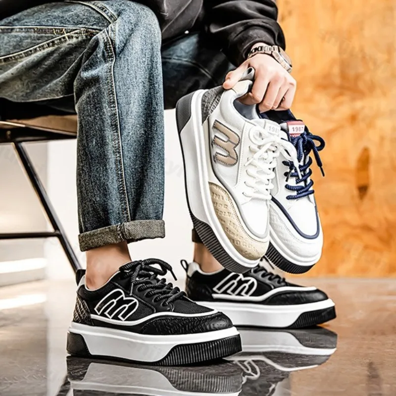 

Модная трендовая повседневная спортивная обувь с низким берцем на толстой подошве для мужчин, осень 202, универсальные сетчатые дышащие удобные массивные кроссовки