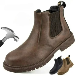 Men's Safety Boots Waterproof Work Shoes Male Indestructible Safety Shoes Anti-smash Steel Toe Shoes Puncture-Proof Sneakers 안전화