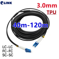 TPU opancerzony skoczek 2 rdzenie światłowodowe Patchcord 3mm 40m 50m 60m 70m 80m 100m 120m wodoodporne LC FC SC ST APC Singlemode Outdoor