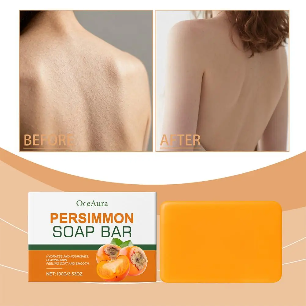 

Persimmon Skin Lightening Soap Exfoliating Dark Spot Remover Anti Acne Moisturizing Tender Deep Cleansing Body Bleaching Soap