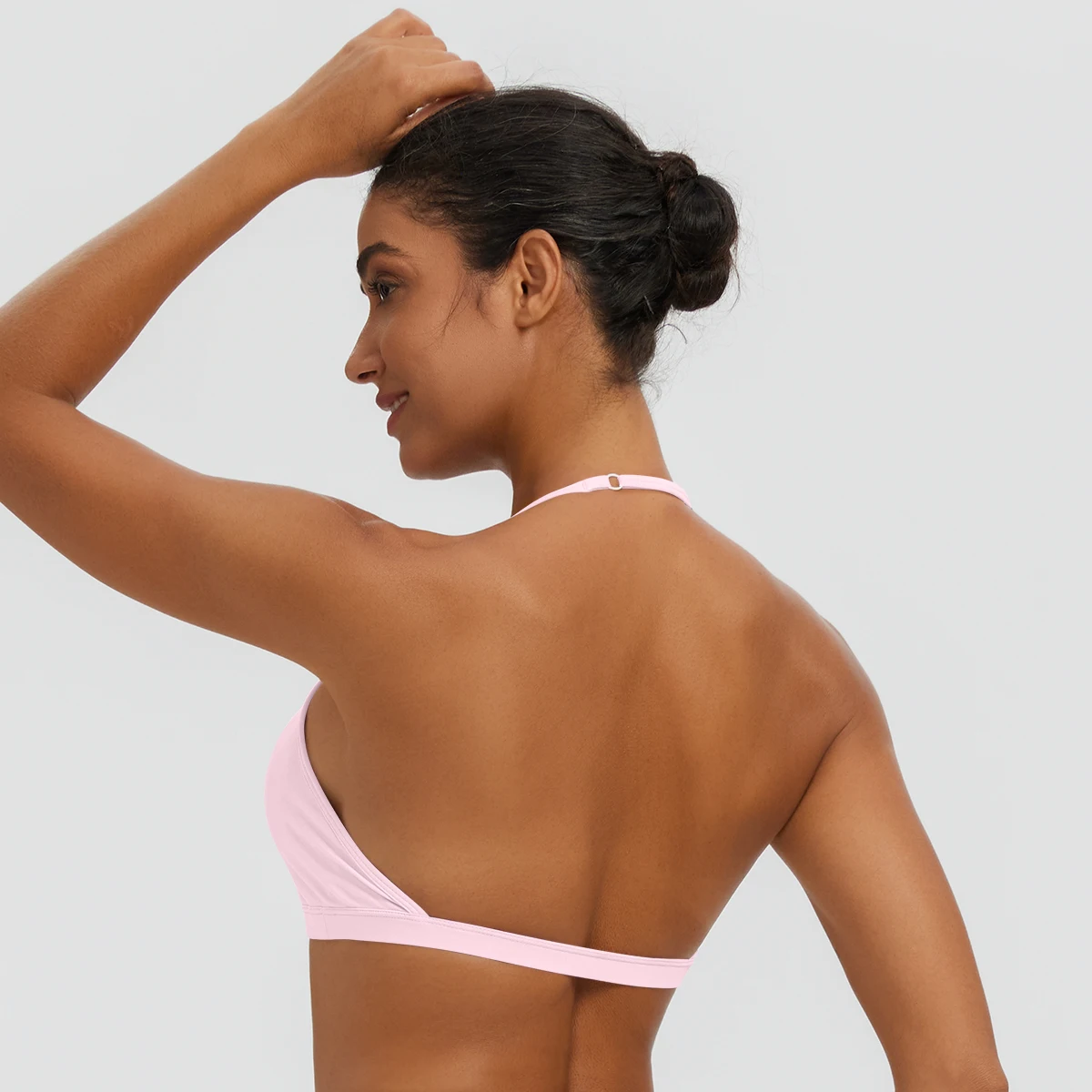 Damen-Sommer-Tanktops, einfarbig, mit Raffung, Yoga-BH, sexy, schöner Rücken, dünne Schulterträger, Sport-BH, Fitness-BH, Lauf-BH – Detail 21