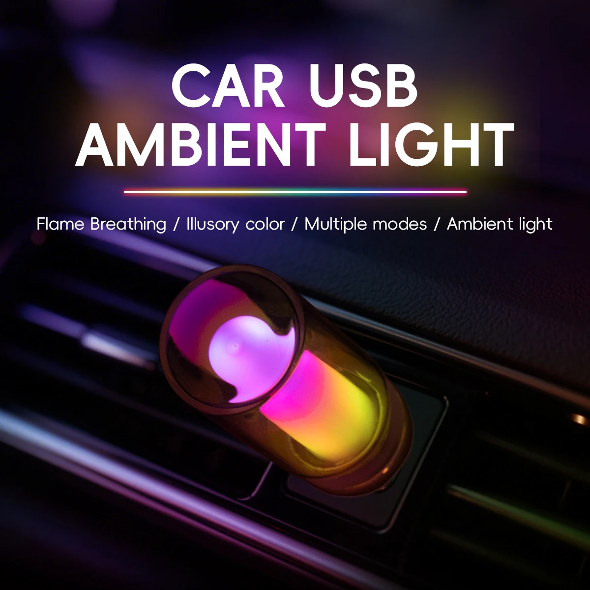 Car USB Atmosphere Night Light Touch Control LED Filament Lamp Portable Auto USB Light Decorative Night Light for Home Bedroom
