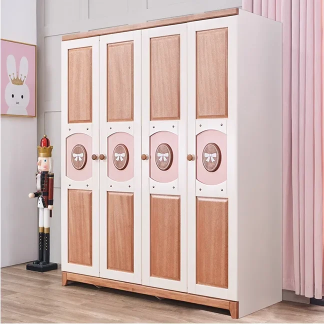 All solid wood log red sandalwood home wardrobe 2 doors 3 doors 4 doors wooden wardrobe children's storage cabinet bedroom