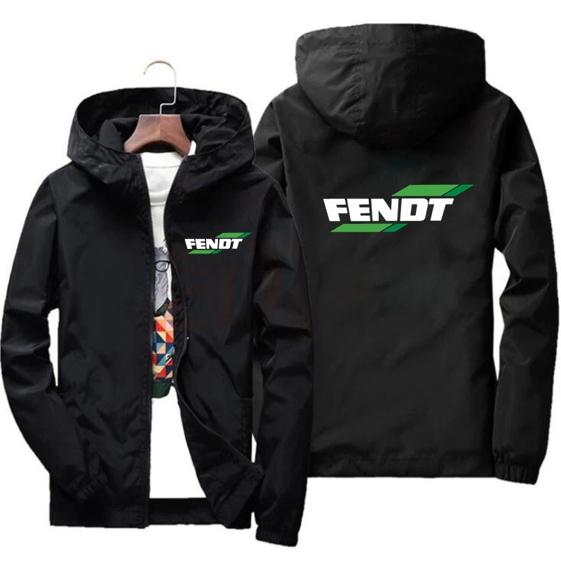 New Arrivals Mens woman Hood Jacket Fashion Tractor FENDT logo print Casual Windbreaker Men Jacket 7XL