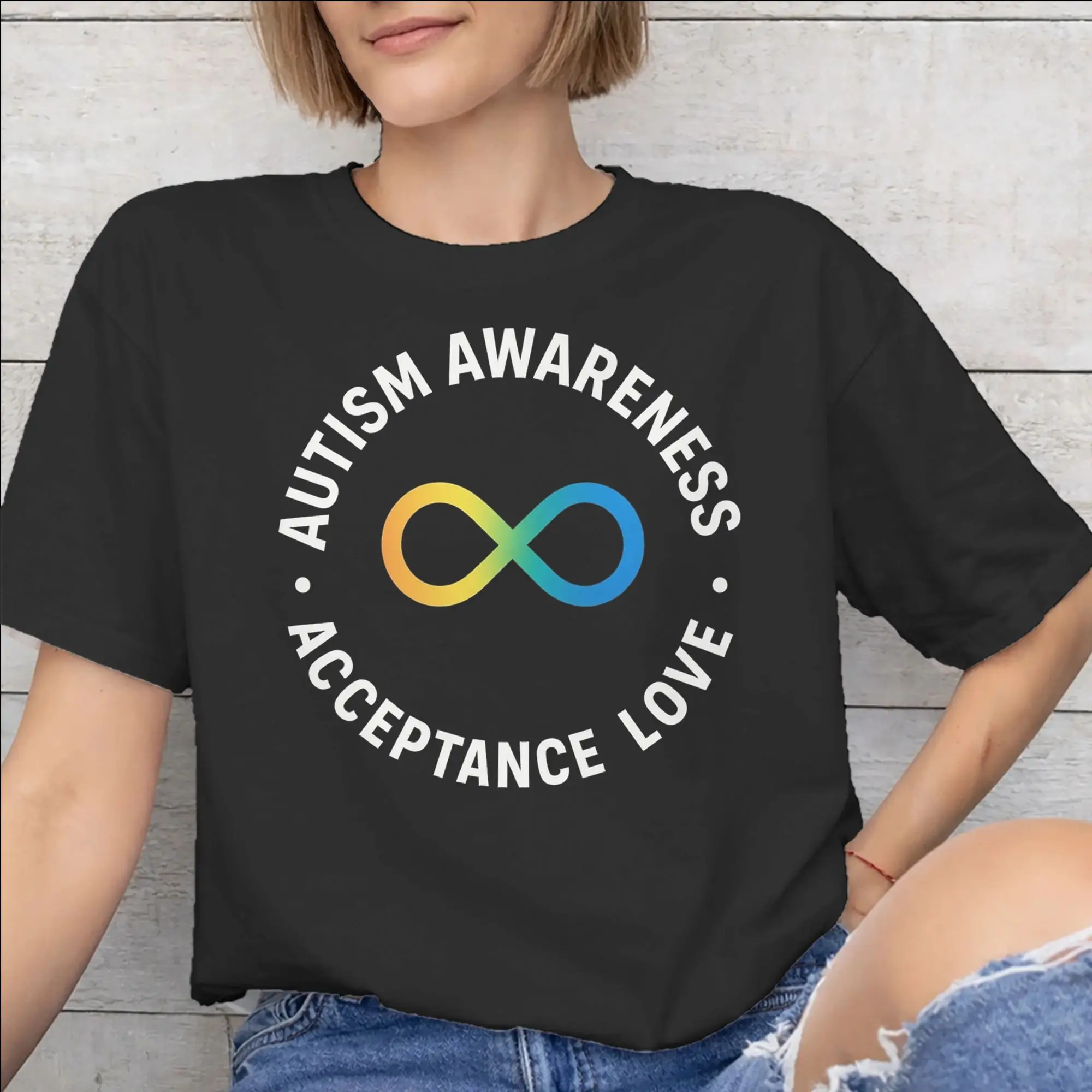 Autism Awareness Respect Love Support  Graphic T Shirt Men Women  Cotton  Tee Shirt Clothing