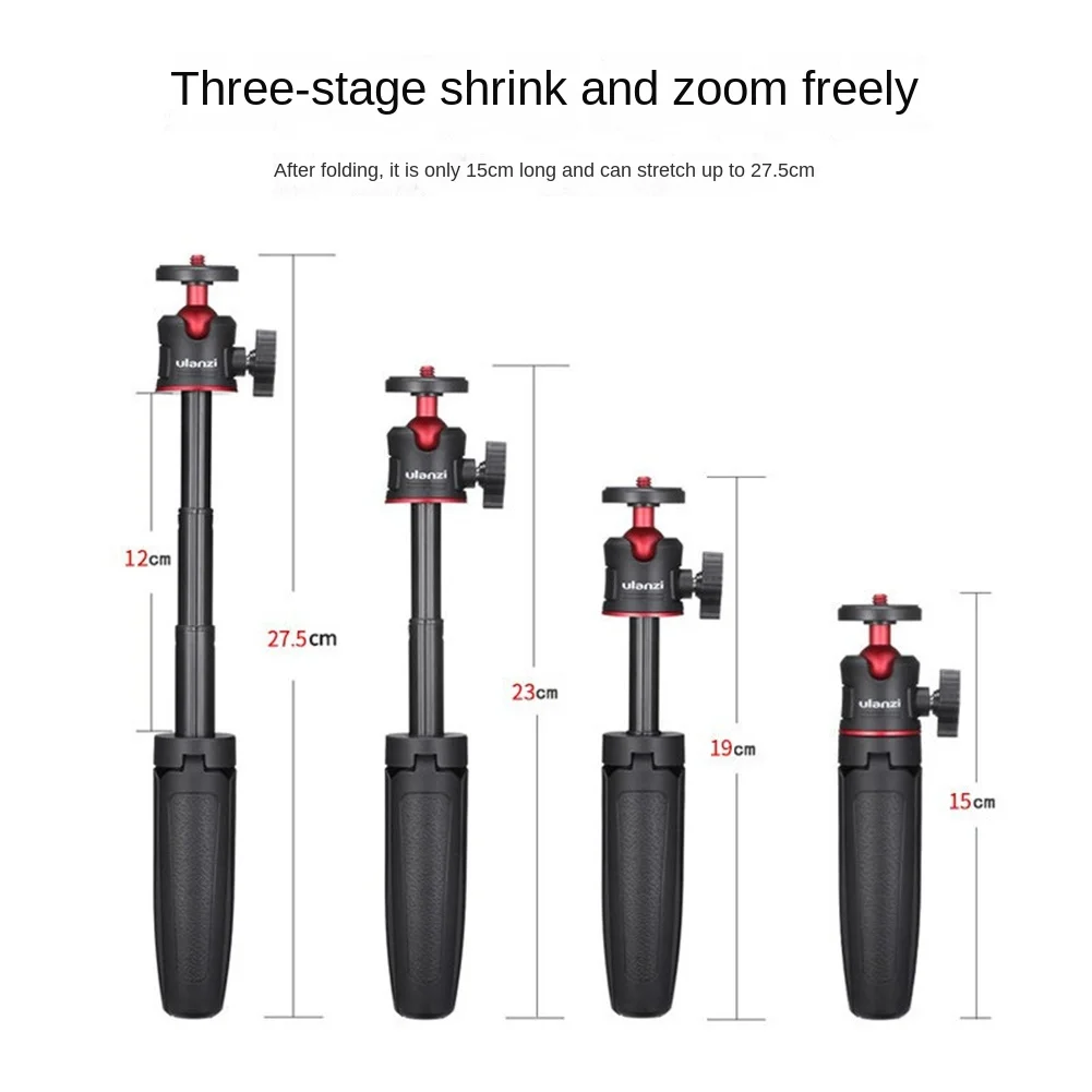 MT-08 حامل ثلاثي القوائم قابل للطي للهاتف عصا سيلفي صغيرة محمولة 1/4 بوصة برغي برأس كروي عالمي لملحقات الكاميرا DSLR