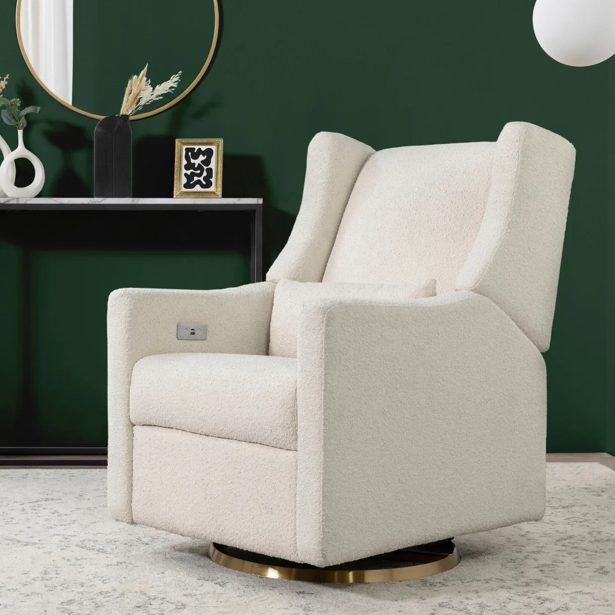 Nursery Room Swivel Glider Chair Comfortable Living Room Rocking Armchair Functional Swivel Glider Recliner Couch Seat