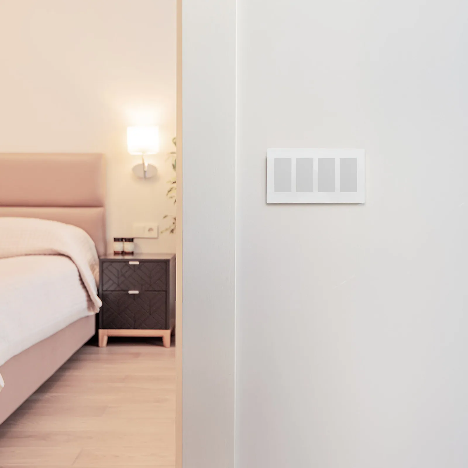 4-Gang Light Switch Cover Plate Screwless Decorative Wall Plates for Home Receptacle Plate Faceplates for Outlets