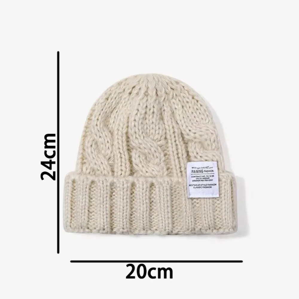 قبعة صوفية محبوكة مرنة كاجوال مقاومة للرياح سميكة لحماية الأذن قبعة دافئة بلون سادة قبعة شتوية منفوخة للمرأة #6