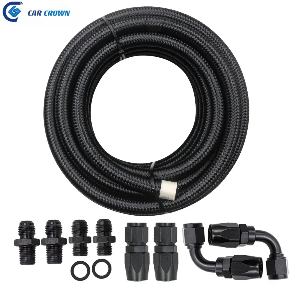 

Car Crown for 4L60E 4L65E Automobile 6AN Steel Braided Cable15Ft 6AN Braided Transmission Coolers Hose Line
