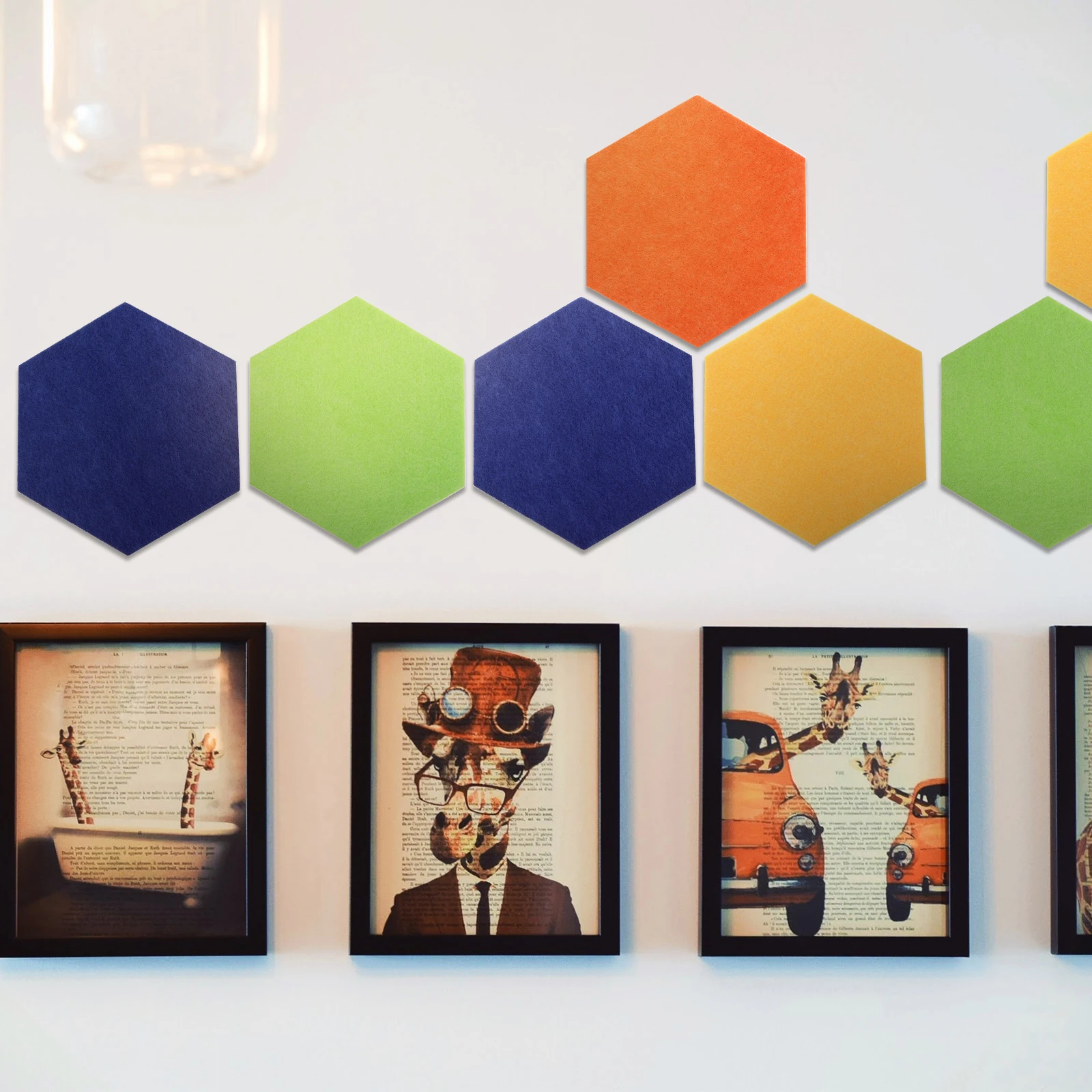 

4 Pcs Felt Board Wall Sticker Boards Tiles for Bulltin Hexagon Panels Stitching