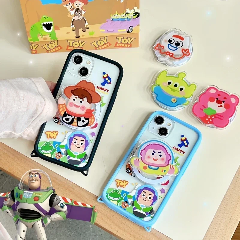 Disney Toy Story Woody Buzz Lotso Alien Magnetic Holder Magsafe Wireless Charge Phone Case For iPhone 15 14 13 Pro Max Cover