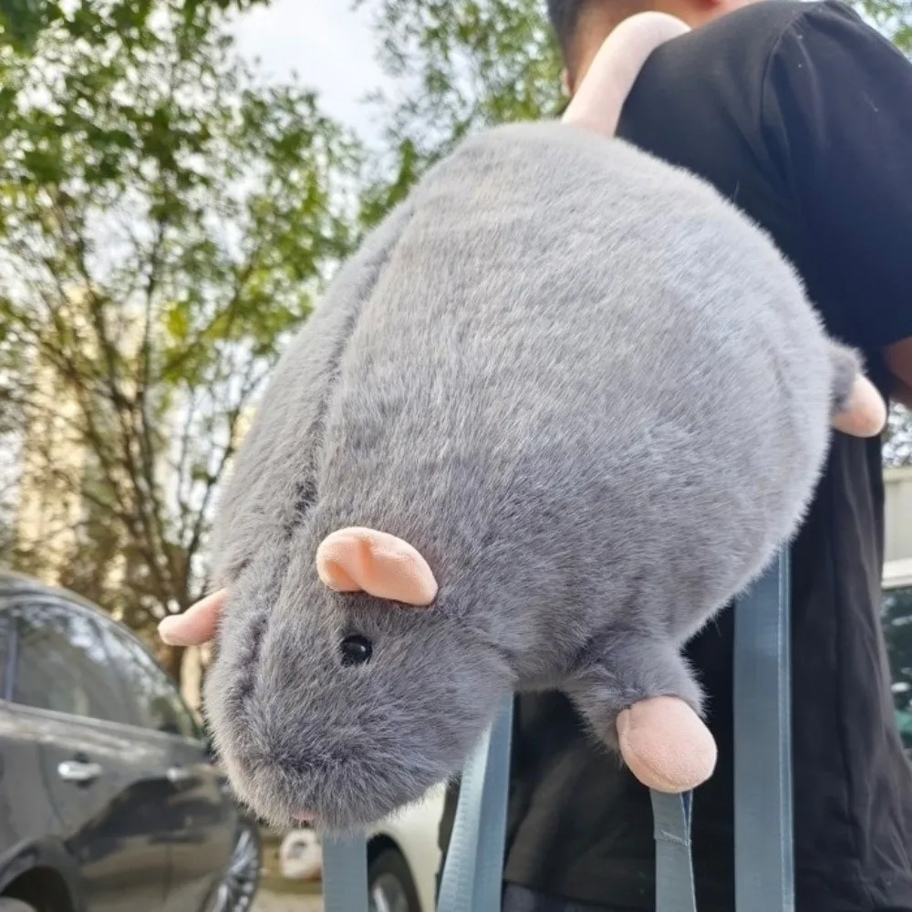 ตุ๊กตาหนูการ์ตูนกิ่งดอกไม้ กระเป๋าเป้สะพายหลังรูปหนูกิ่งดอกไม้ ตุ๊กตาหนูนุ่มนิ่ม ตุ๊กตาสัตว์น่ารัก ของเล่นตุ๊กตาขนนุ่ม