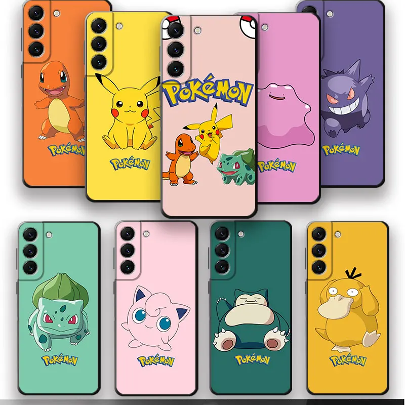 Cute Pokemon Pikachu Case for Samsung Galaxy S21 S20 A32 Note 20 Ultra 10 Plus 8 9 S23 S22 A53 Bumper Silicone Back Cover