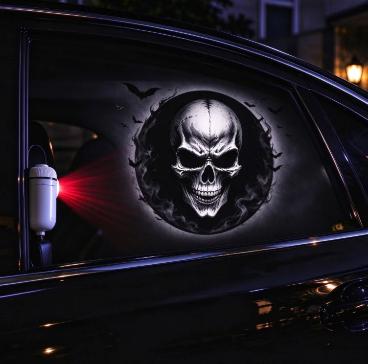 Halloween Spooky Projector New LED Night Light USB Plug & Play for Car Roof Bedroom Ceiling Halloween Party Decor