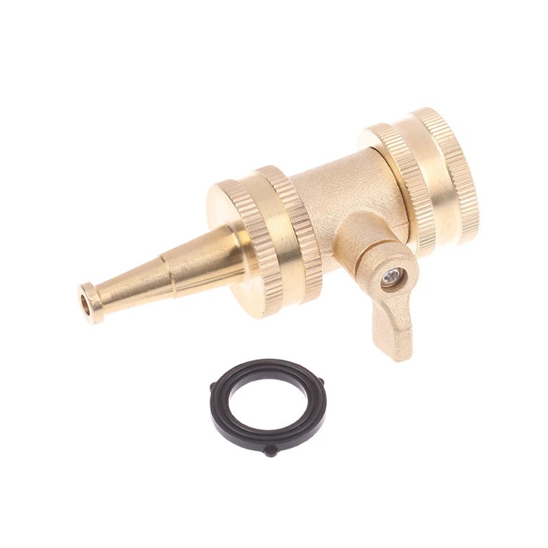 

High Pressure Hose Nozzle Solid Brass Sprayer Nozzle Replacement Jet Nozzle With Hose Shut Off Valve For Washing Cleaning Tool