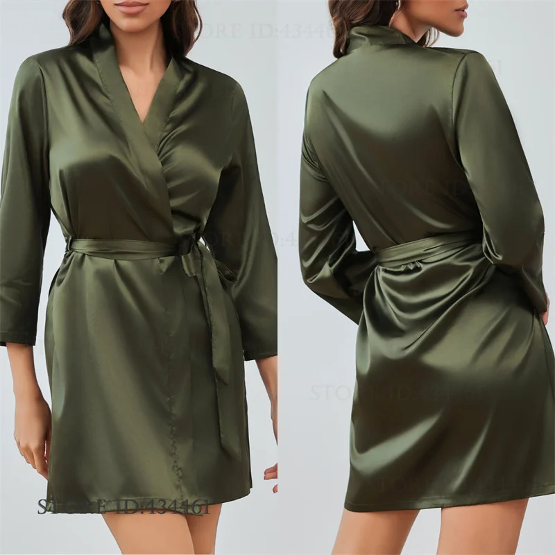 

Весенне-летний новый женский халат, кимоно, халат, одежда для сна из ледяного шелка, домашнее платье, свободная ночная рубашка, одежда для дома, женское нижнее белье