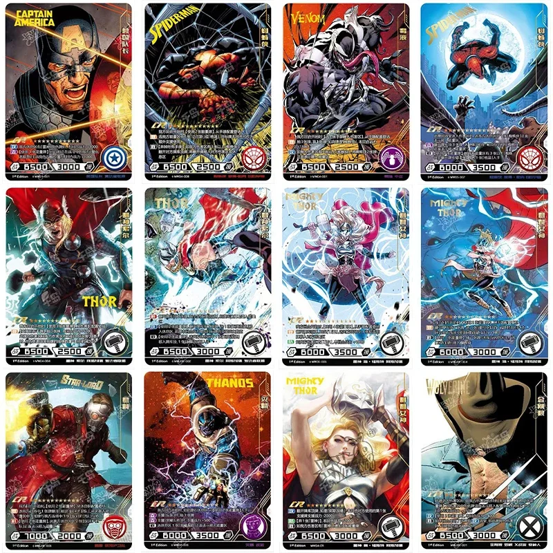 KAYOU Genuine Marvel Card Spider-Man Thor Thanos Iron Man Collection CR Cards Heroes Battle Game Cards Kids Christmas Toys Gifts