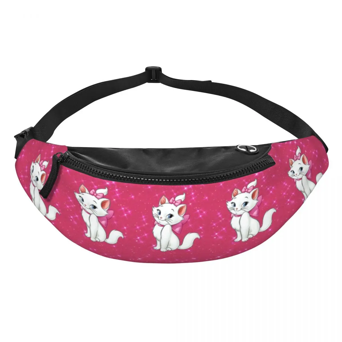 

Custom M-Marie Cat Cartoon Fanny Pack Men Women Cool Crossbody Waist Bag for Hiking Phone Money Pouch