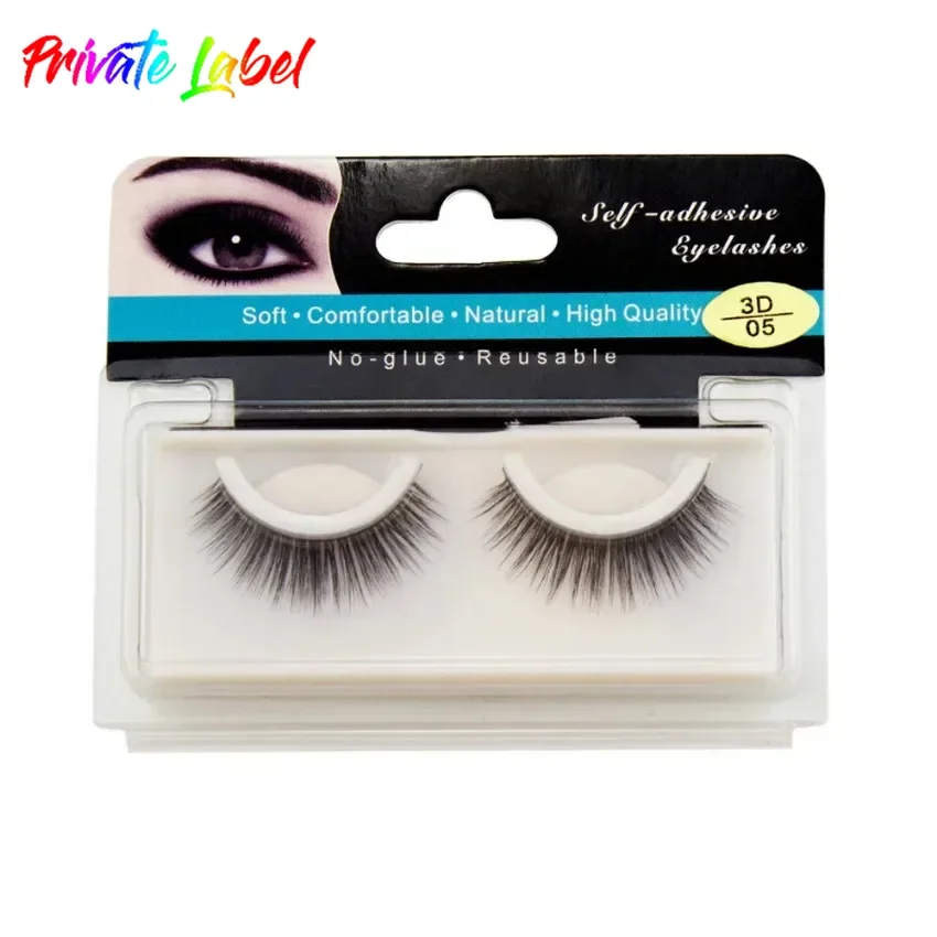 

Private Label 3D Synthetic Self-adhesive Eyelashes Curling Thick Lengthening Glue-Free 3 Seconds To Wear Lashes Extension Makeup