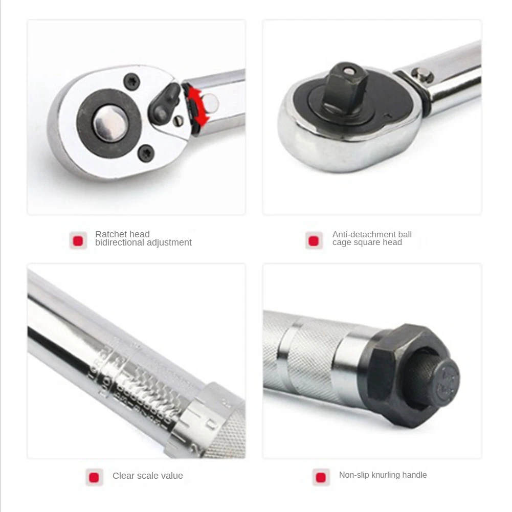 

ABLQ 1/2 10-150N Torque Wrench Auto Repair Kg Torque Positive And Negative Socket Wrench