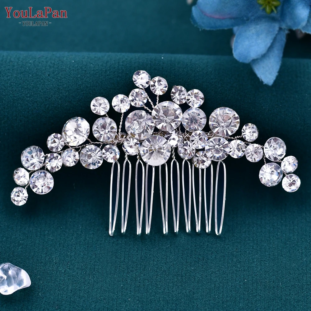 YouLaPan-Juego de peines de diamantes de imitación para mujer, horquilla nupcial hecha a mano, accesorios para el cabello de boda, pinza para el cabello para niña, HP387