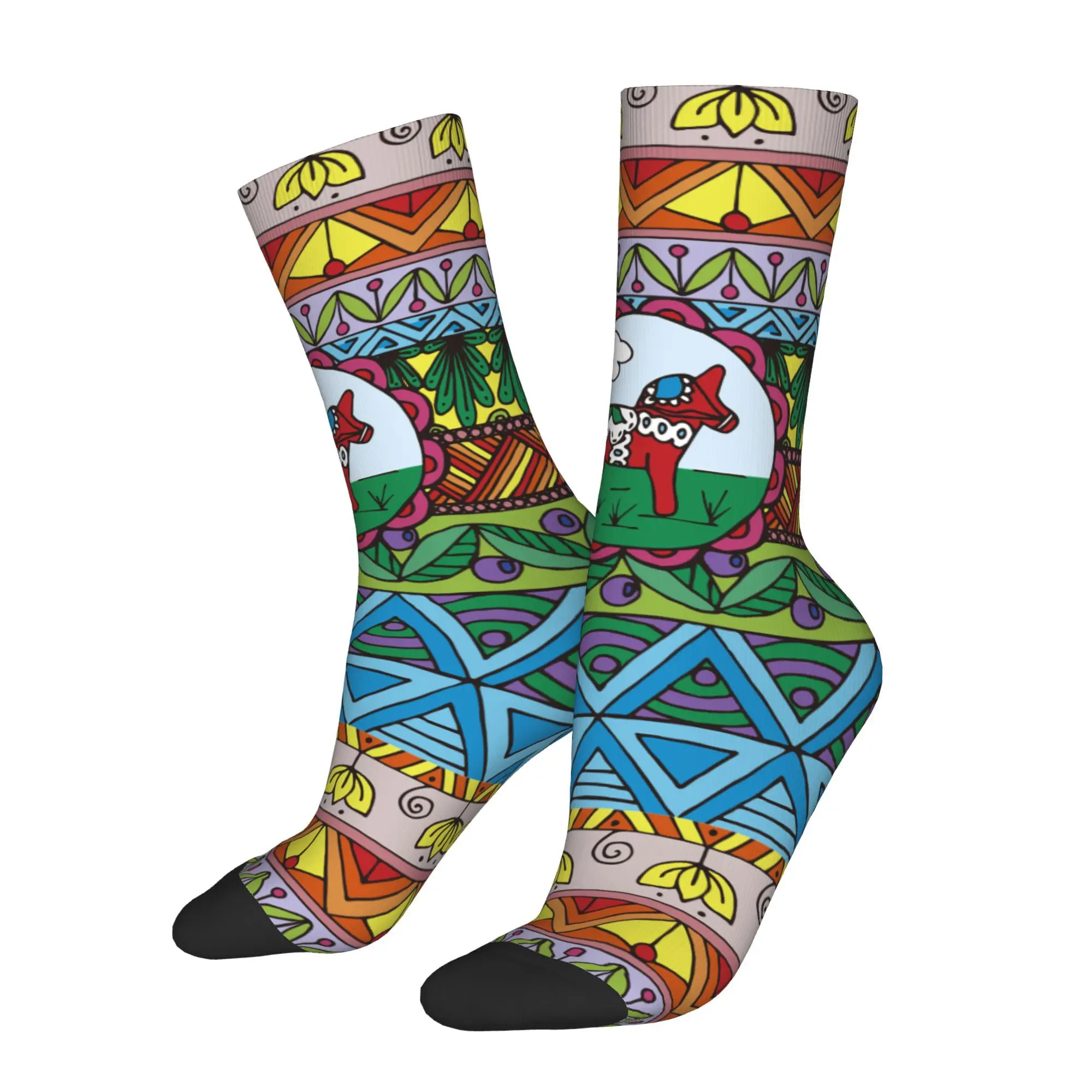 

Swedish Dala Horses Sock Printed Man Polyester Fashion