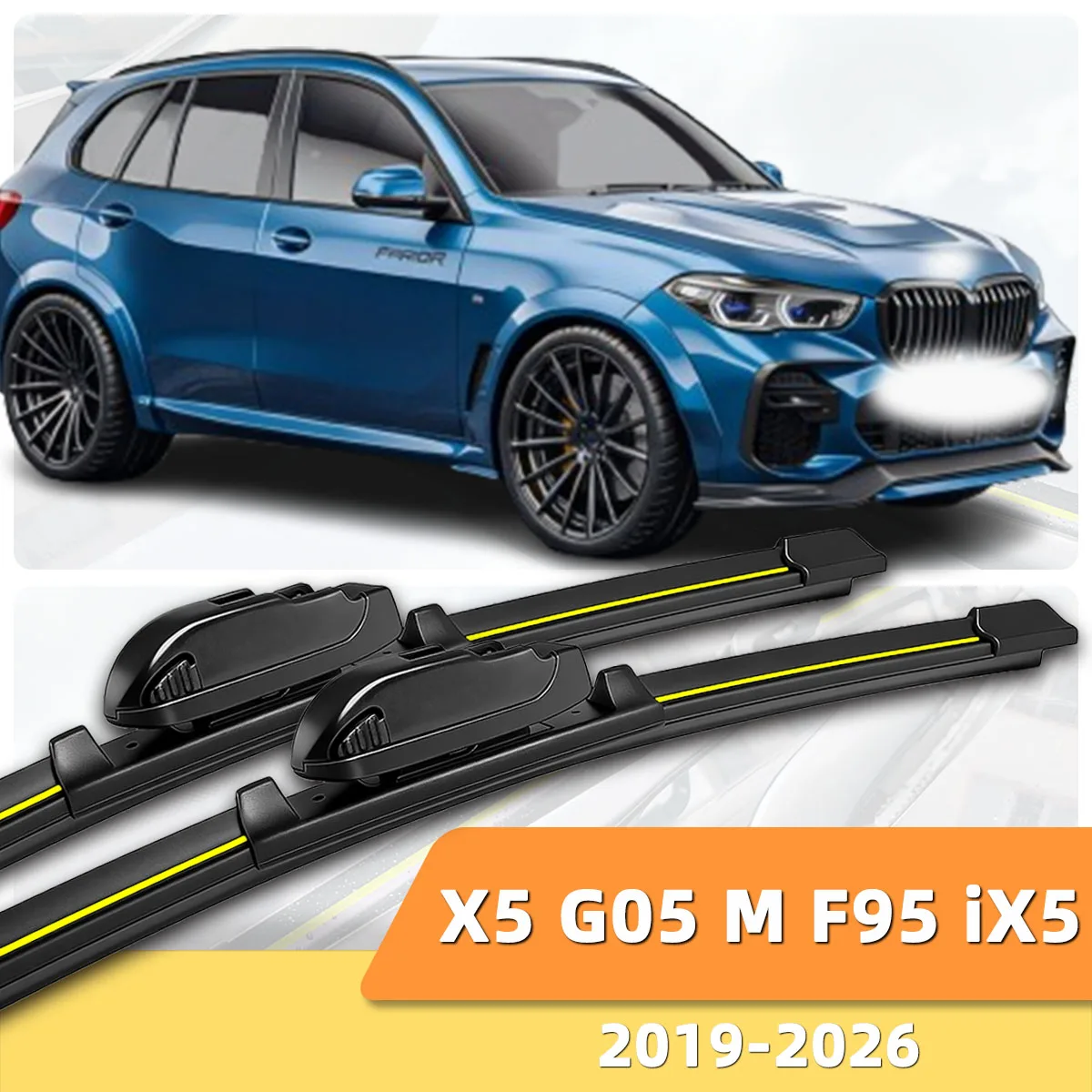 

2 шт. дворники для лобового стекла автомобиля, подходят для BMW X5 G05 M F95 iX5 (2019-2026), двунаправленные, из натурального каучука
